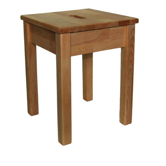 Sitz und Ankleidehocker, Massiver Holzhocker