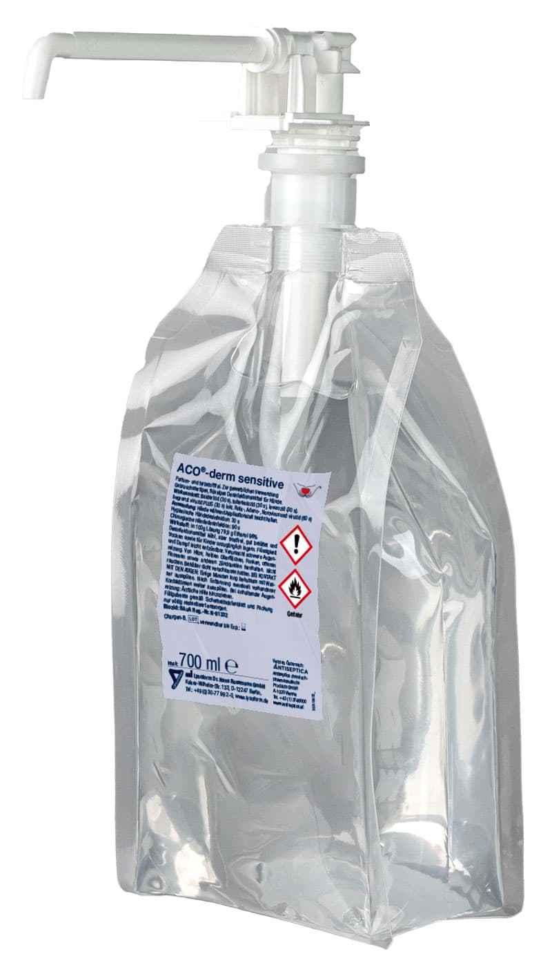 ACO-derm sensitive Händedesinfektion 10x 700 ml, Karton mit 10 Stk.