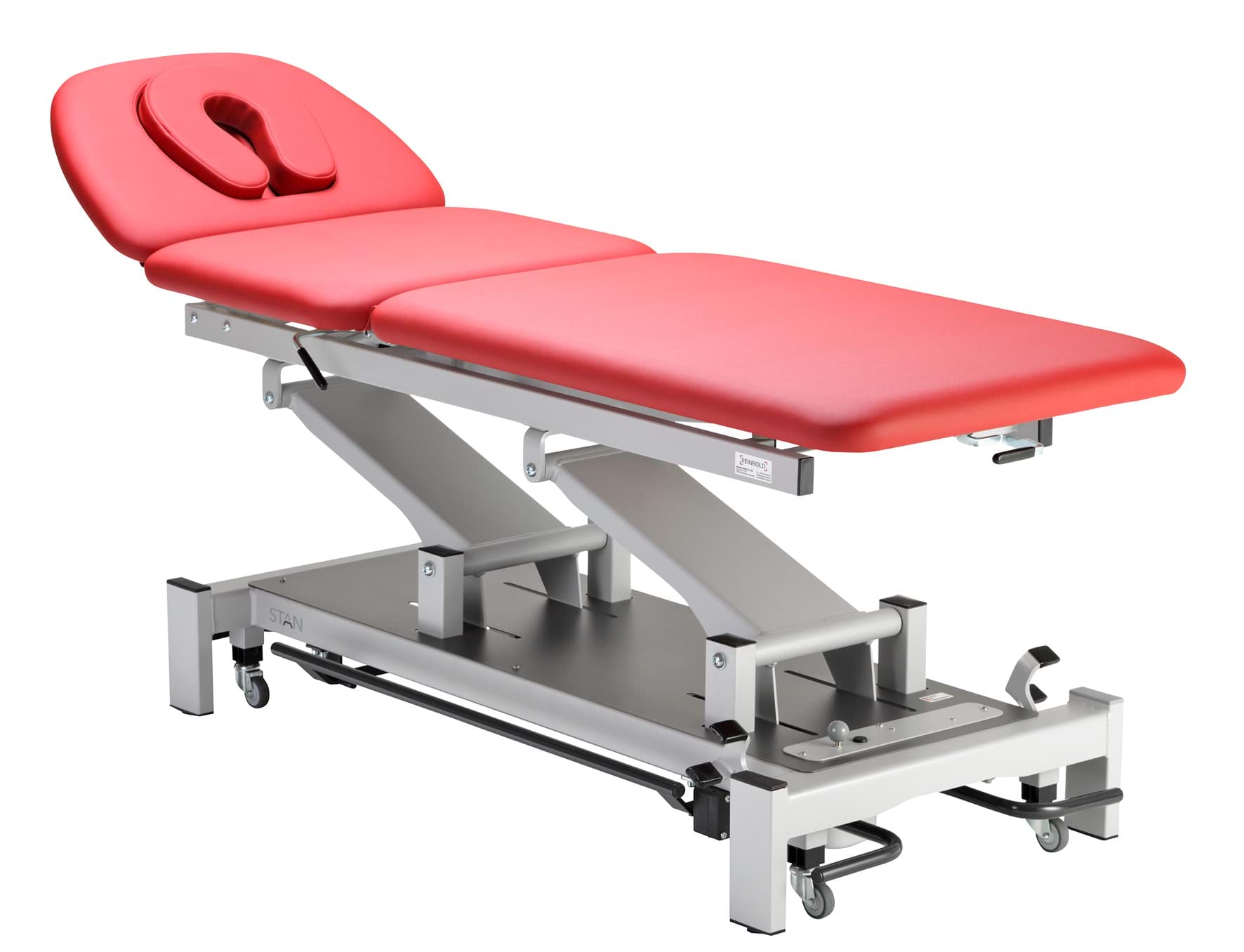 STAN®3  Therapieliege 3-teilig E Motor RA silber, inkl. Rollenhebesystem