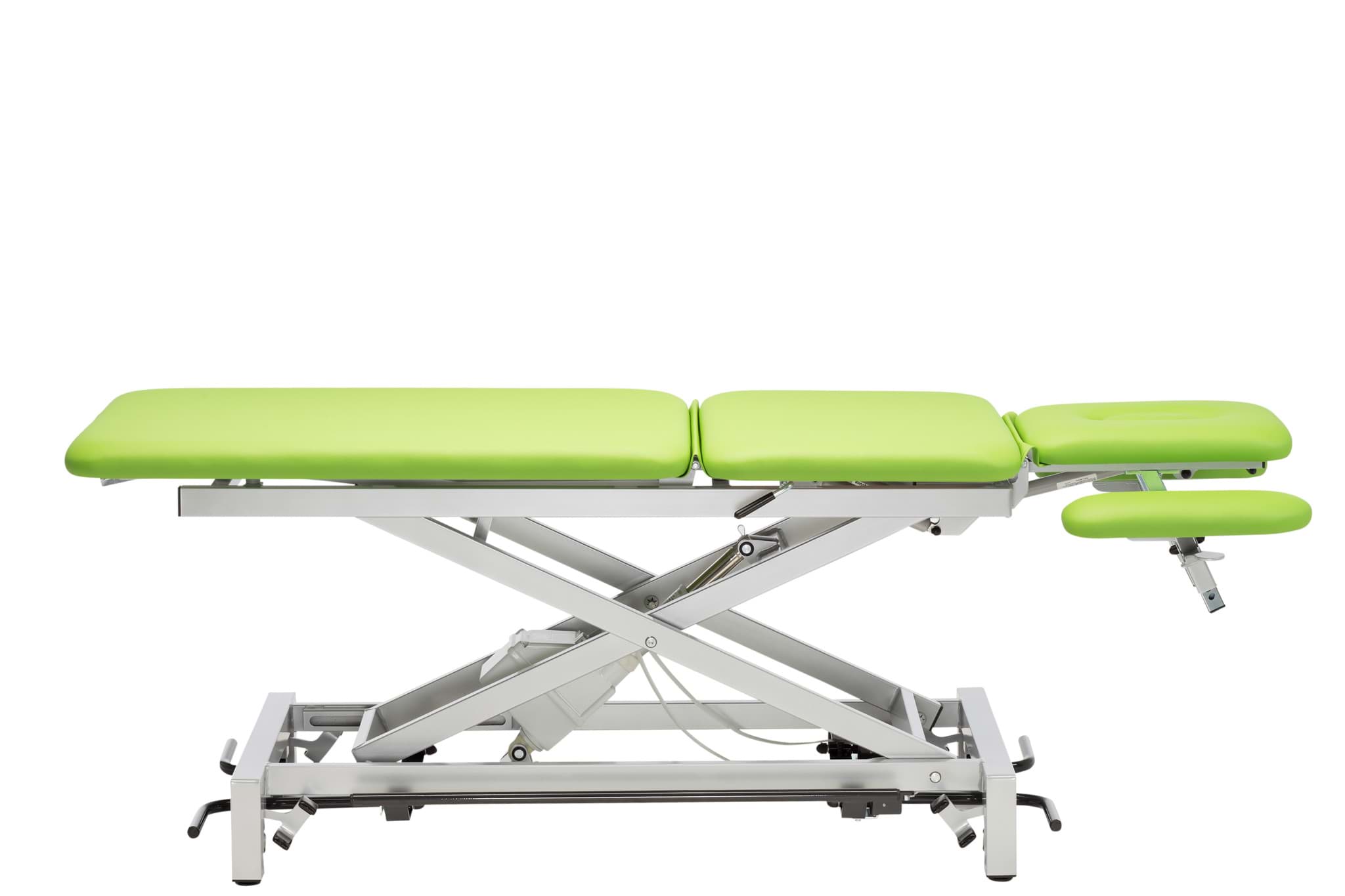 ARUBA®3 Therapieliege  3-teilig E Motor RA weiß, Rädergestell mit Hebevorrichtung serienmäßig