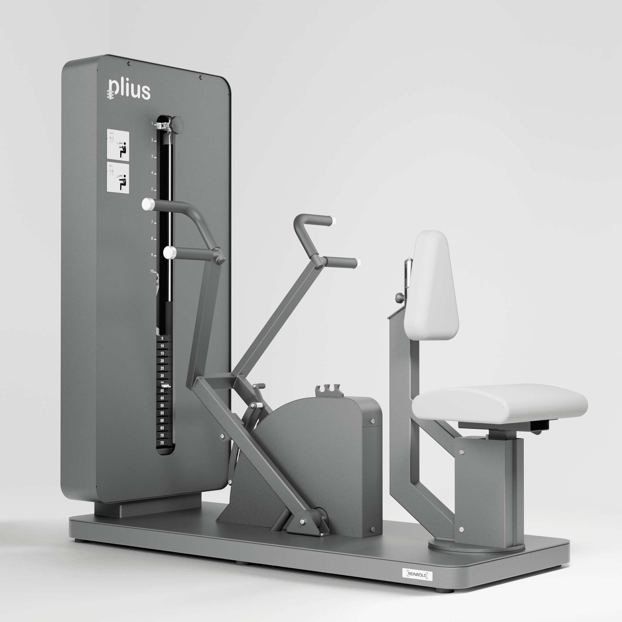 plius® Ruder- / Brusttrainer MD Connect, Haltearm+Senoren exkl Screen from Softwareanbieter